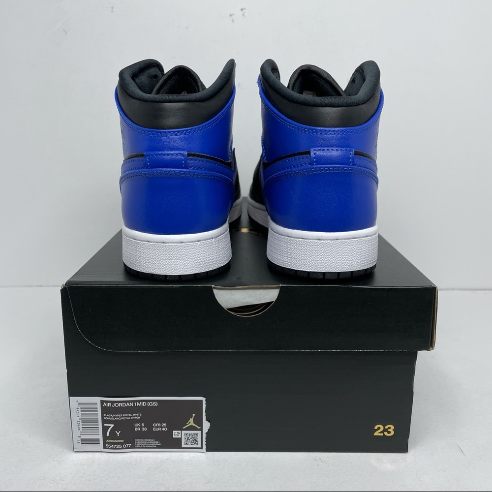 Nike Air Jordan 1 Retro Mid GS “Hyper Royal” NEW - Picture 4 of 4